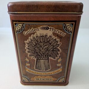 Vintage Golden Harvest Flour Tin Canister by Cheinco